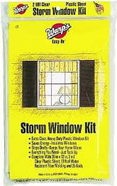 Warp's Easy-On Series EZ-36 Storm Window Kit, 36 in W, 2 mil Thick, 72 in L, Clear